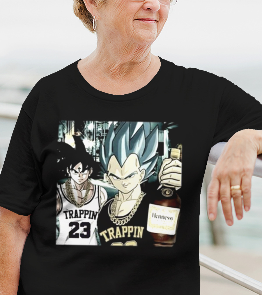 Trappin 23 Goku And Vegeta With Hennessy Bottle T-Shirt