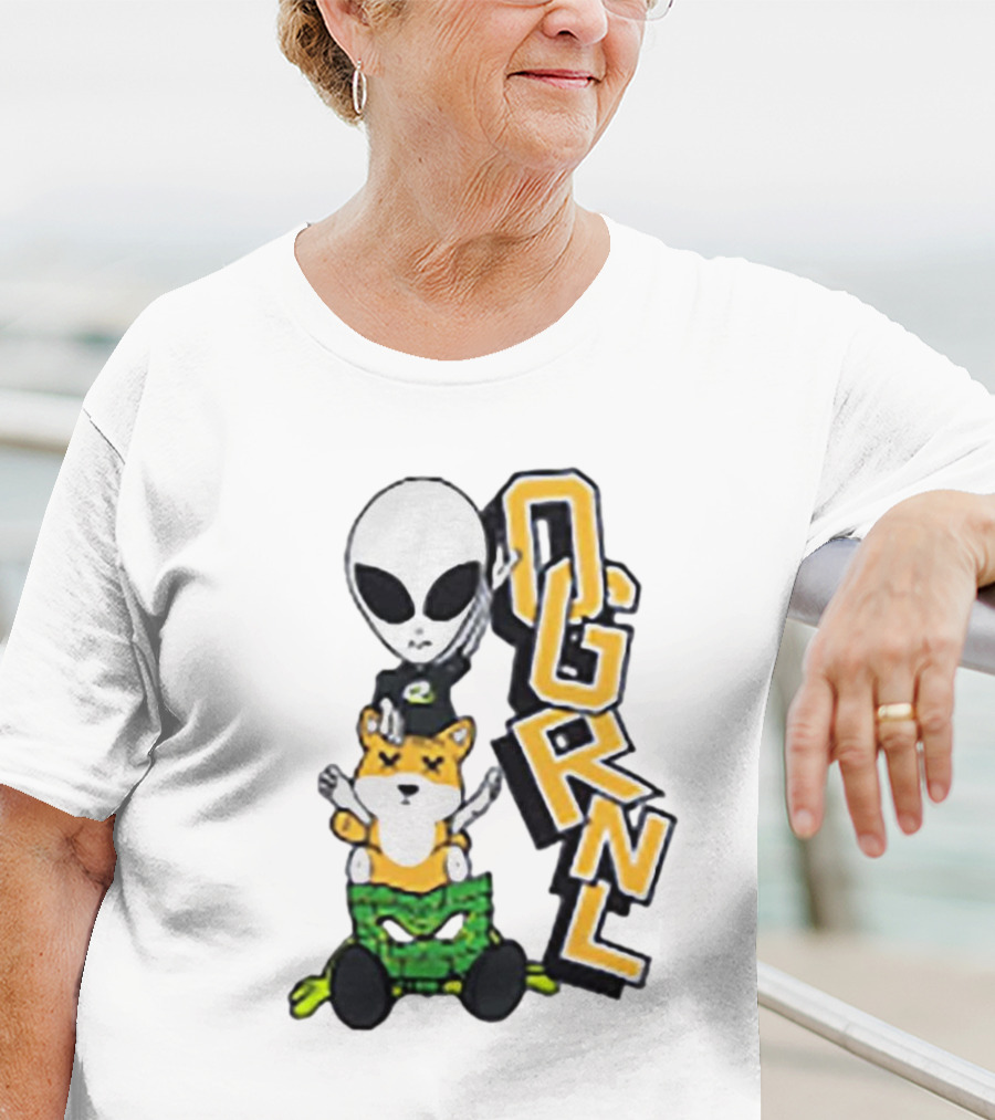 Rich And Lonely Alien With Bear OGRNL X Optic T-Shirt