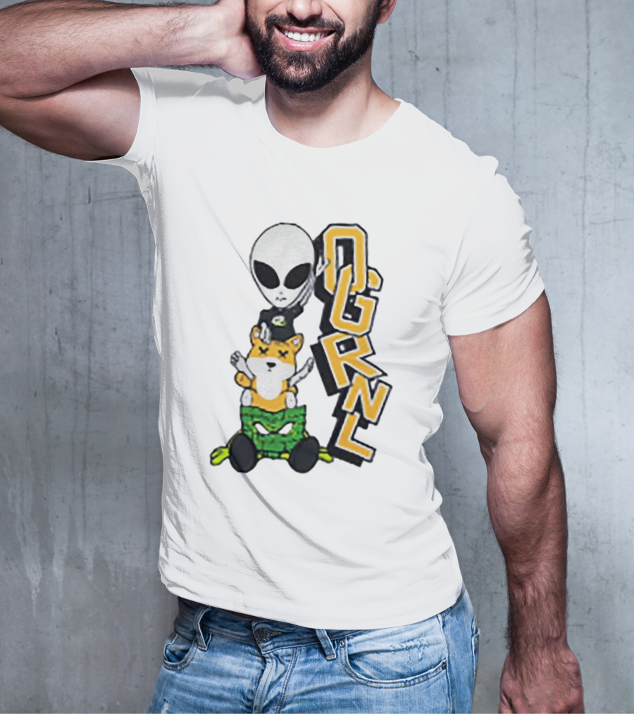 Rich And Lonely Alien With Bear OGRNL X Optic T-Shirt
