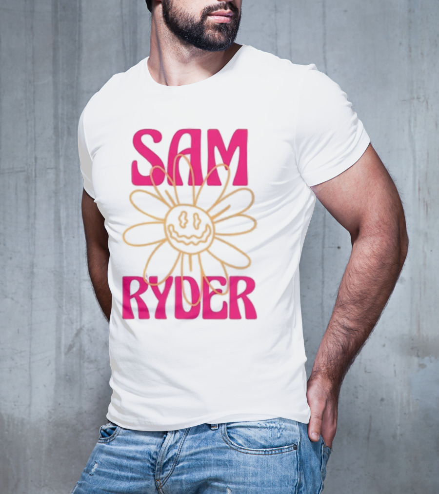 SAM RYDER Daisy Smiley Flower Pink Yellow T-Shirt