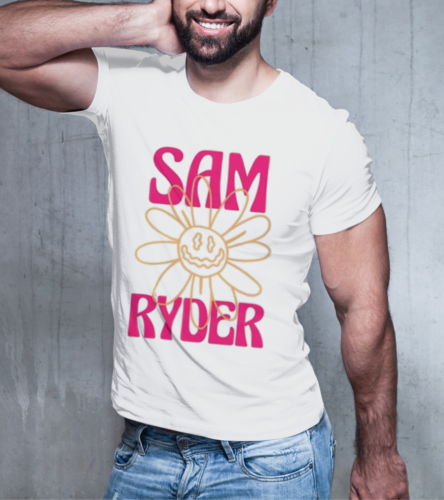 SAM RYDER Daisy Smiley Flower Pink Yellow T-Shirt