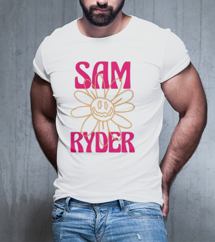 SAM RYDER Daisy Smiley Flower Pink Yellow T-Shirt