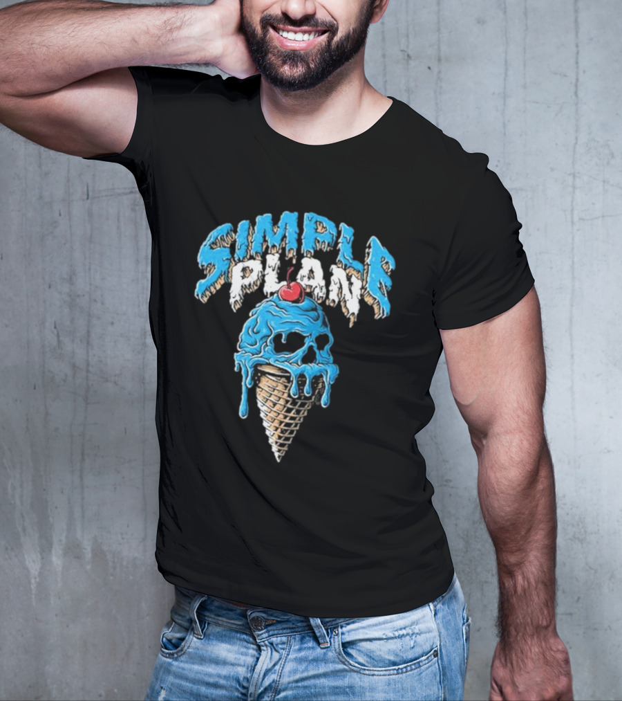 Simple Plan Skull Ice Cream North American Tour T-Shirt
