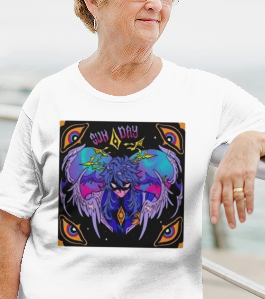 Joojooobox Sunday Honkai Star Rail Colorful Winged Figure With Celestial Eyes T-Shirt