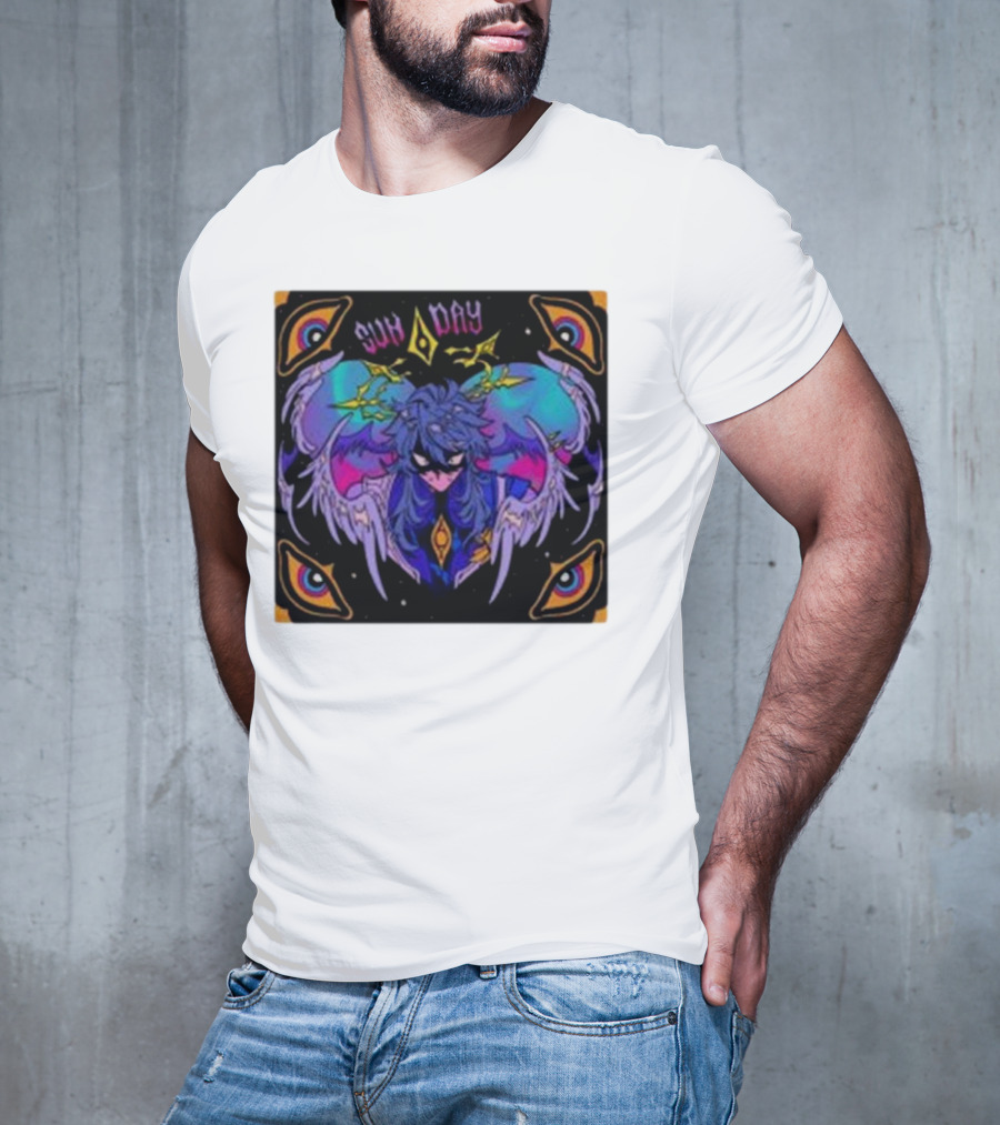 Joojooobox Sunday Honkai Star Rail Colorful Winged Figure With Celestial Eyes T-Shirt