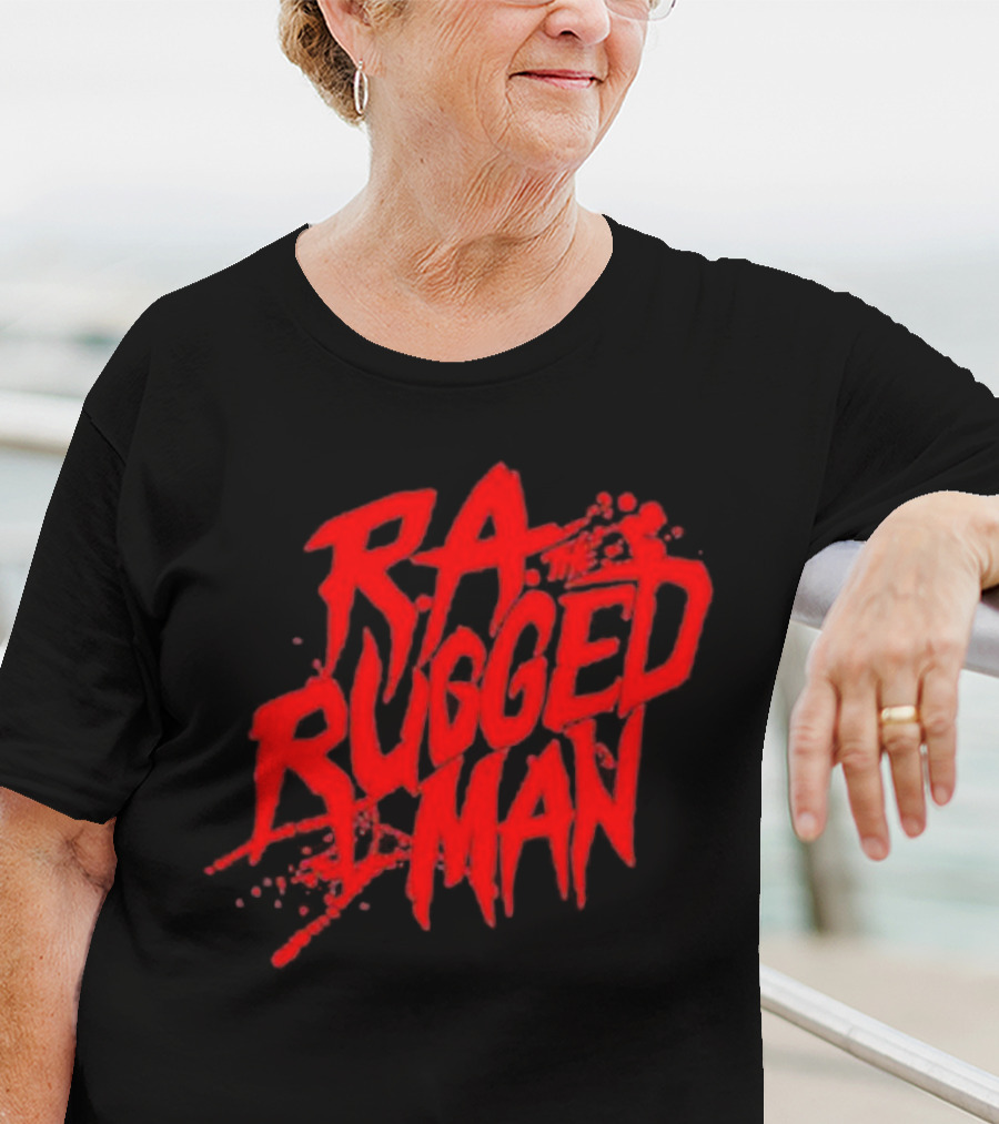 RA The Rugged Man Splattered Text T-Shirt