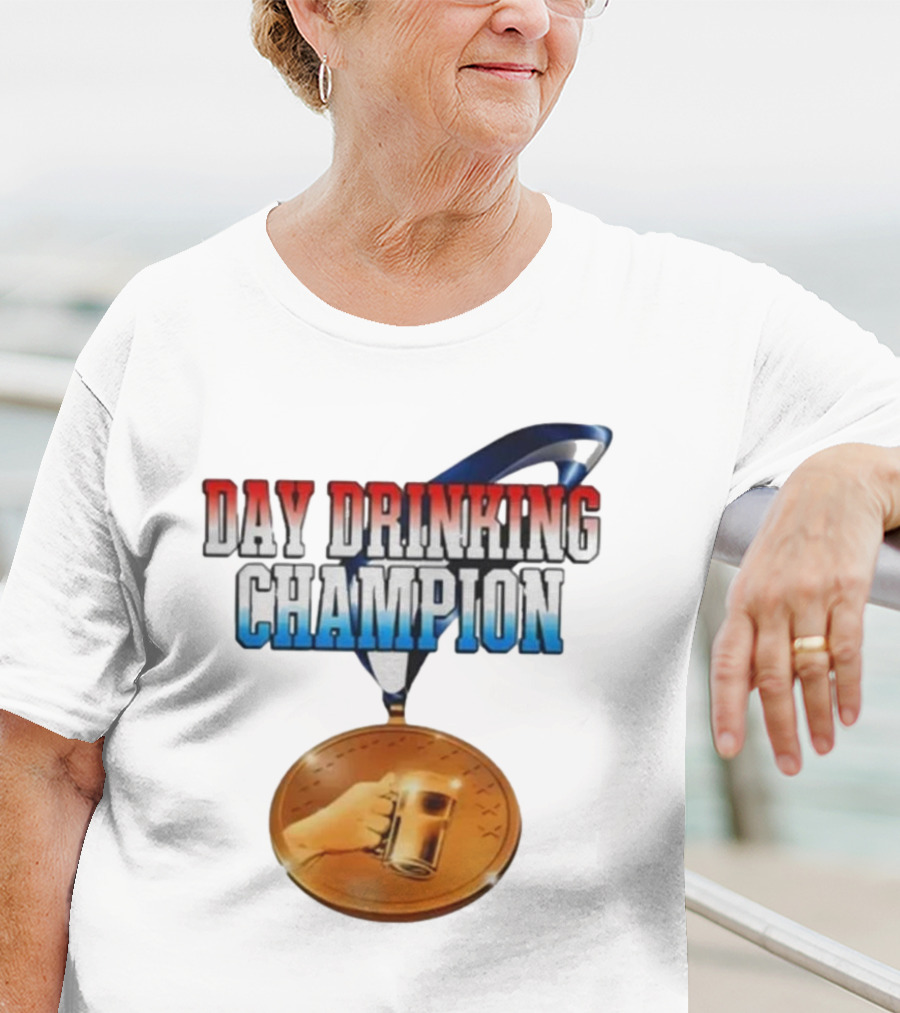 Day Drinking Champion Medal Beer Mug Fun T-Shirt