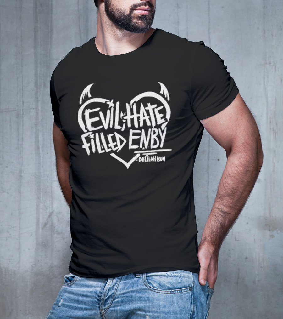 Evil Hate Filled Enby Delilah Bon Heart Wings T-Shirt