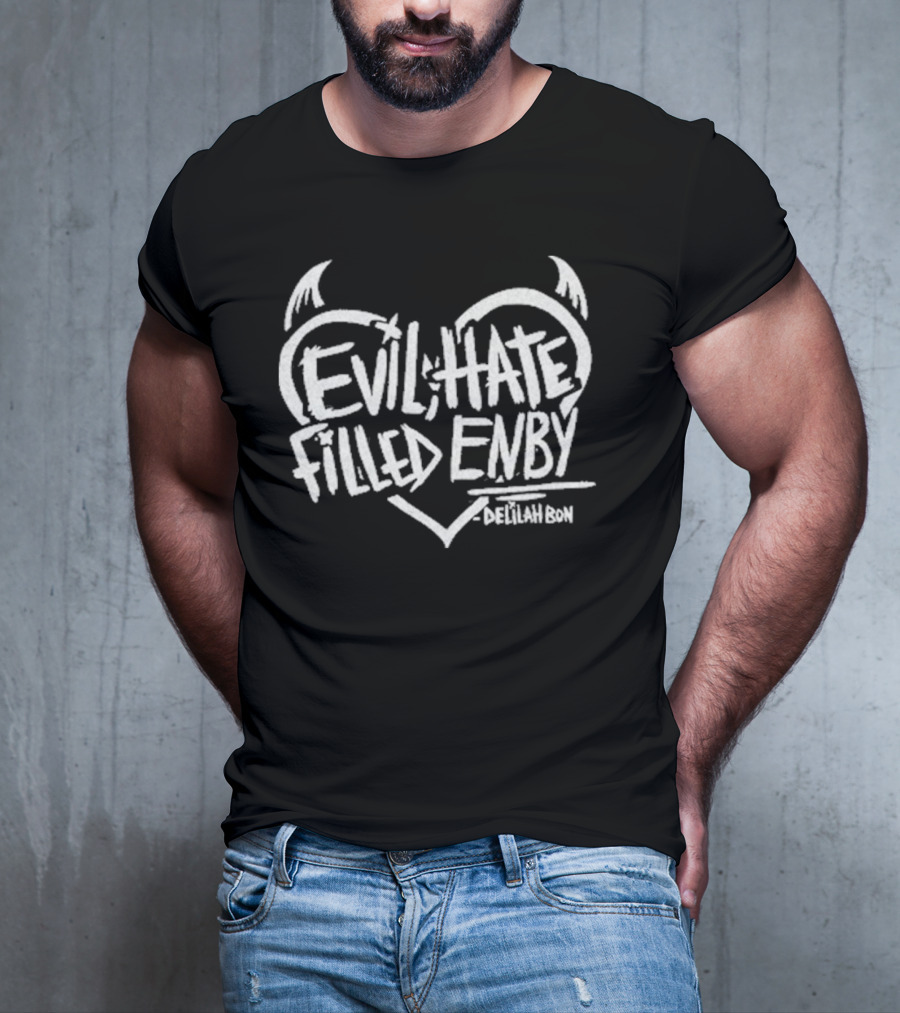 Evil Hate Filled Enby Delilah Bon Heart Wings T-Shirt