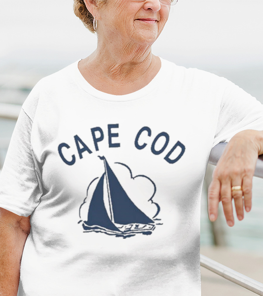 Cape Cod Sailboat Derek Guy Vintage Style Sailing T-Shirt