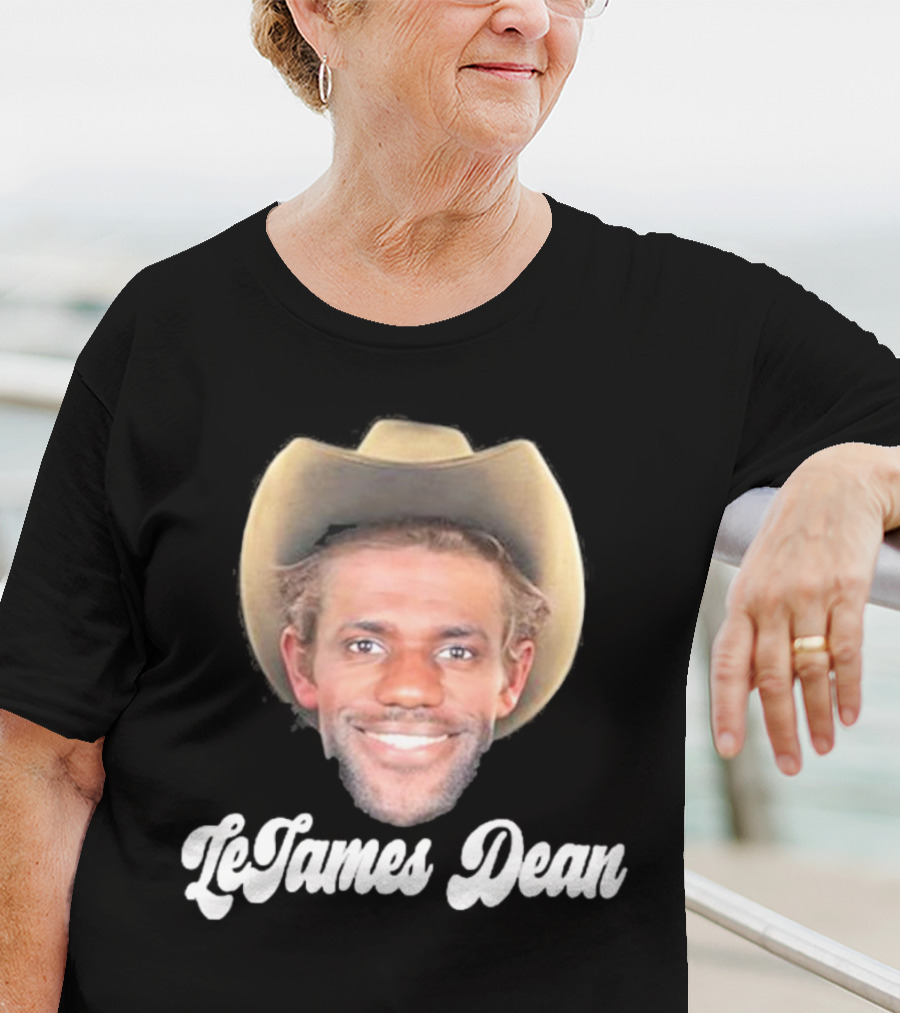 LeJames Dean Funny Ahh Tees Cowboy Hat Face T-Shirt