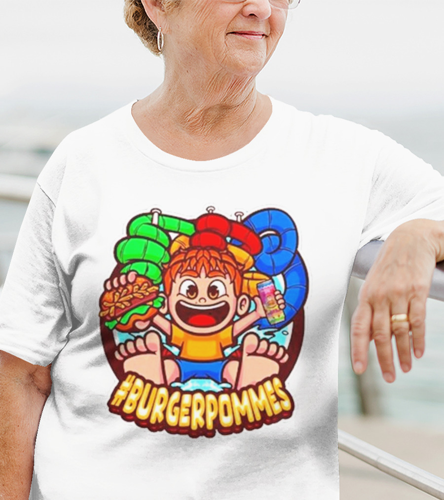 Lukasbs Burgerpommes Wasserpark Kids Fun Graphic With Slides And Snacks T-Shirt