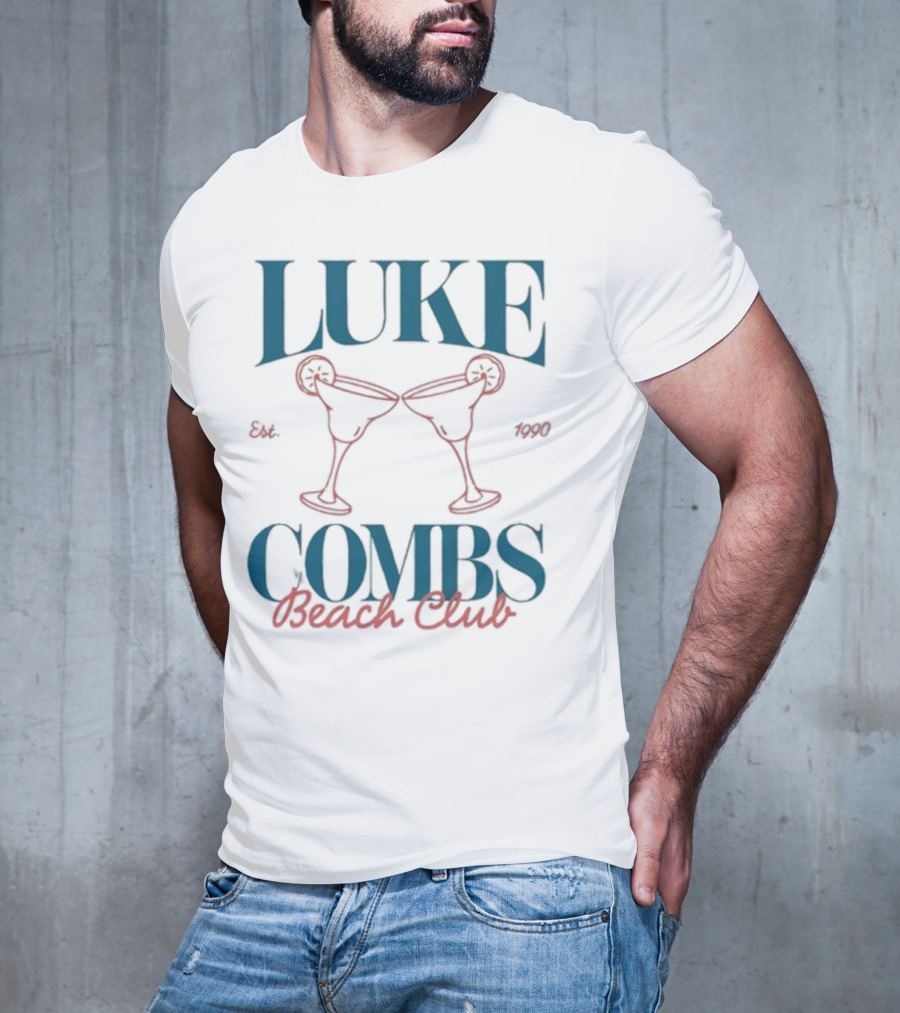 Luke Combs Beach Club Est 1990 Martini Glasses T-Shirt