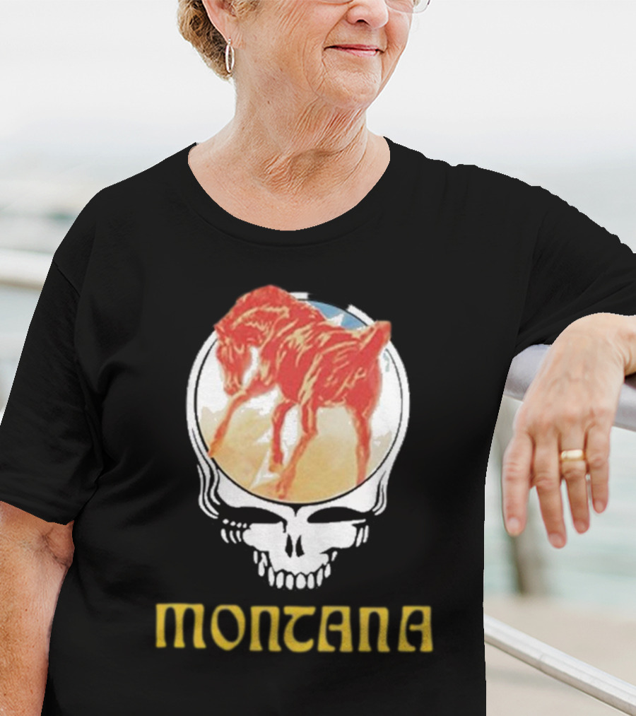 Montana United States Of Dead Horse Skull T-Shirt