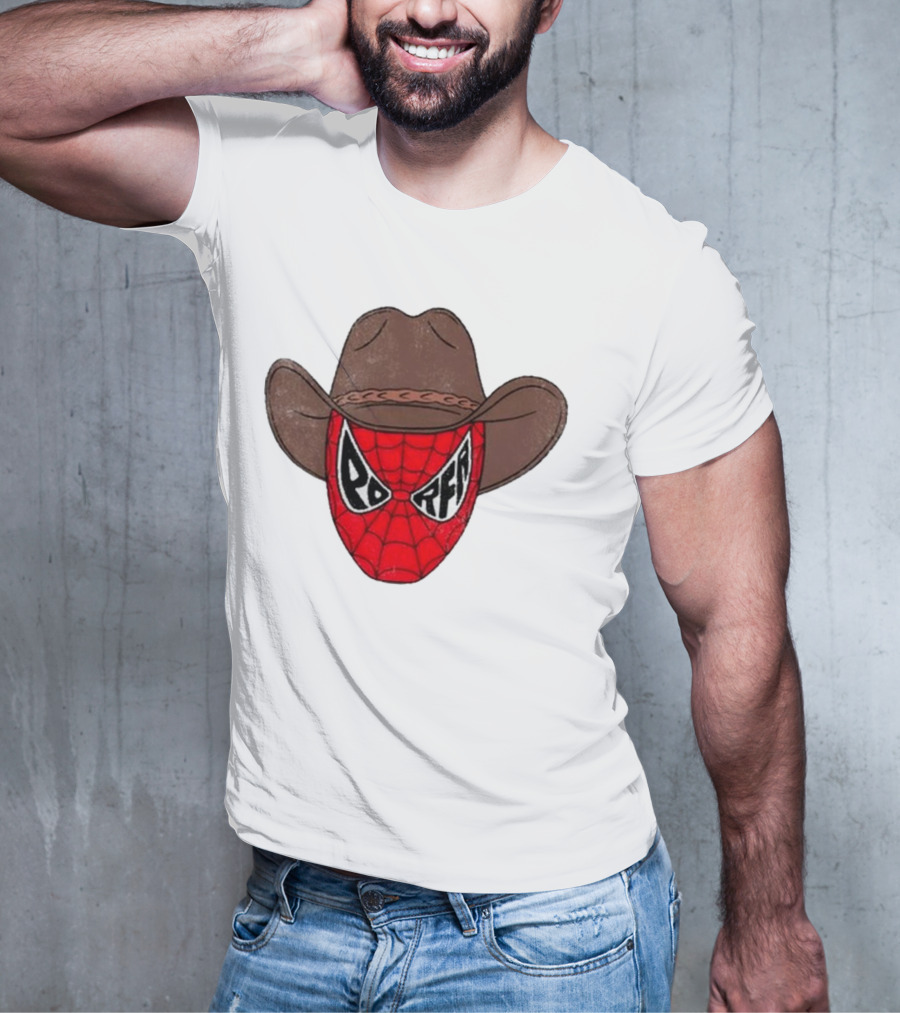 Por Favor Porfa Man Spider Cowboy Mask T-Shirt