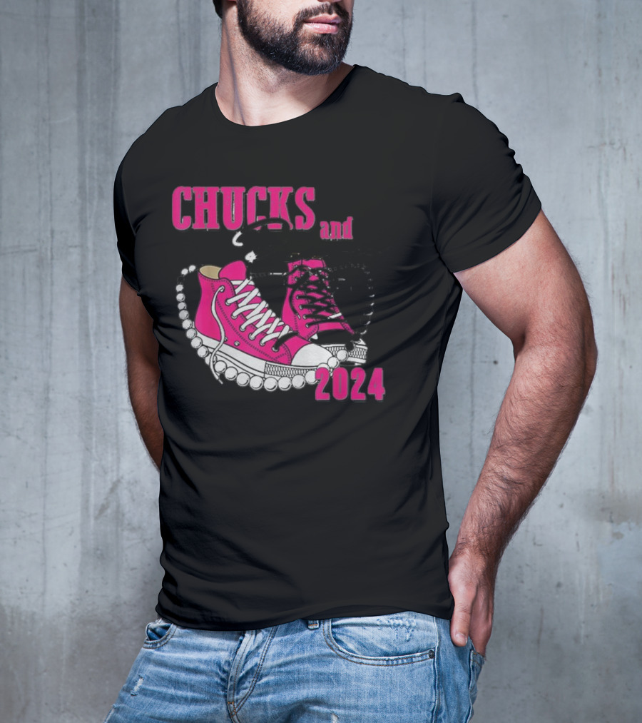 Chucks And Pearls Pink Sneakers T-Shirt