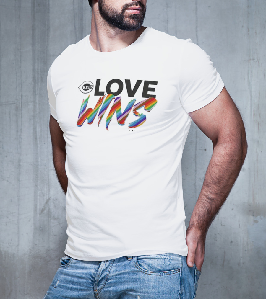 Cincinnati Reds Love Wins Pride Rainbow T-Shirt