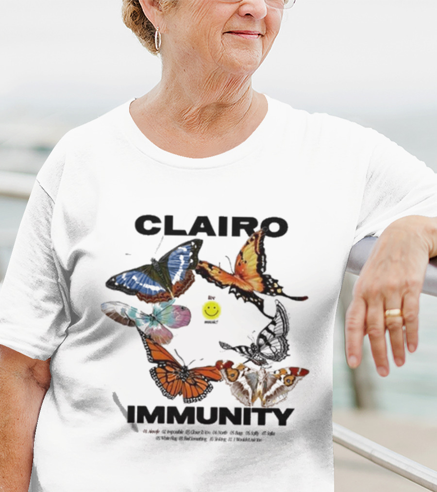 Clairo Immunity Butterfly Smiley T-Shirt