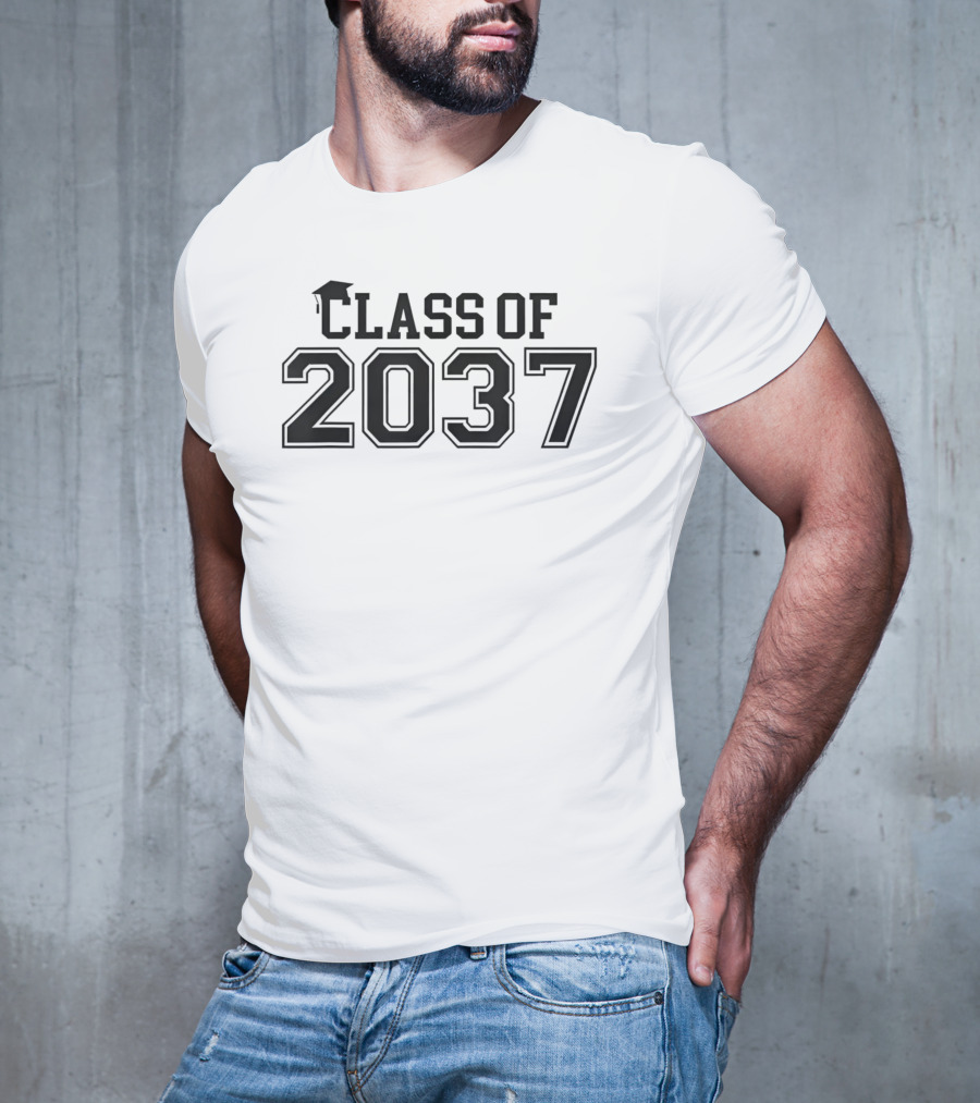 Class Of 2037 Graduation Cap T-Shirt