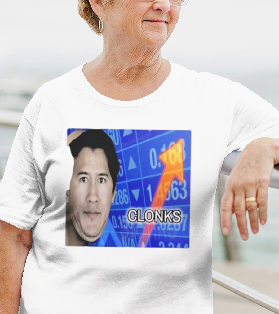 Cloak Oddly Specific Clonks Meme Face With Stock Market Arrow T-Shirt