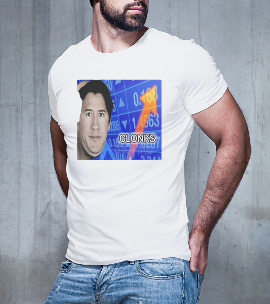 Cloak Oddly Specific Clonks Meme Face With Stock Market Arrow T-Shirt
