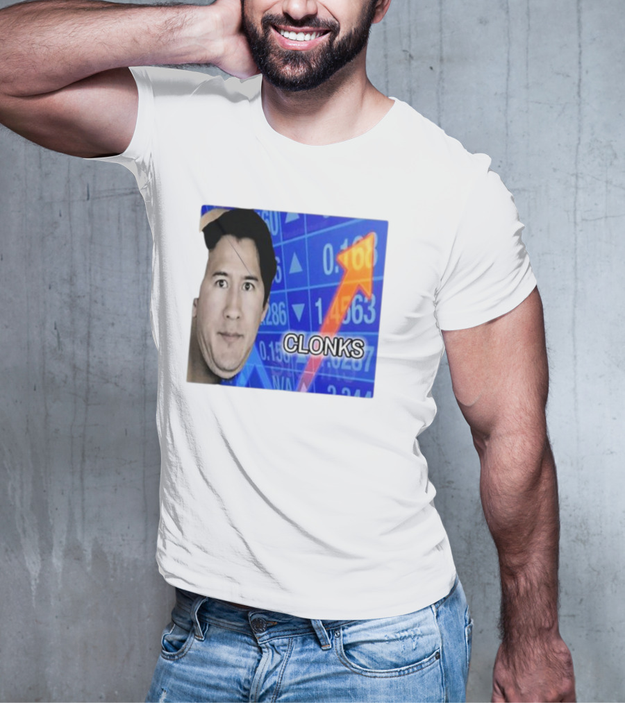 Cloak Oddly Specific Clonks Meme Face With Stock Market Arrow T-Shirt