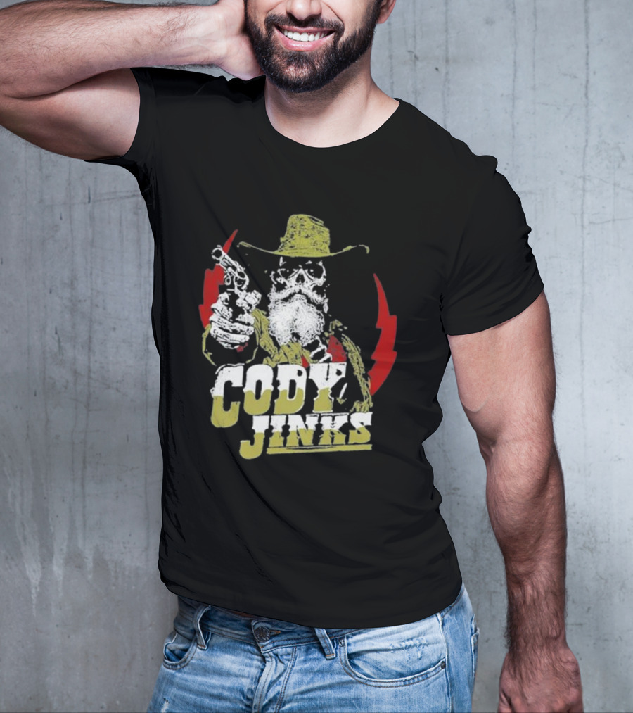 Cody Jinks Cowboy Thunder Lightning Skeleton Gunslinger T-Shirt