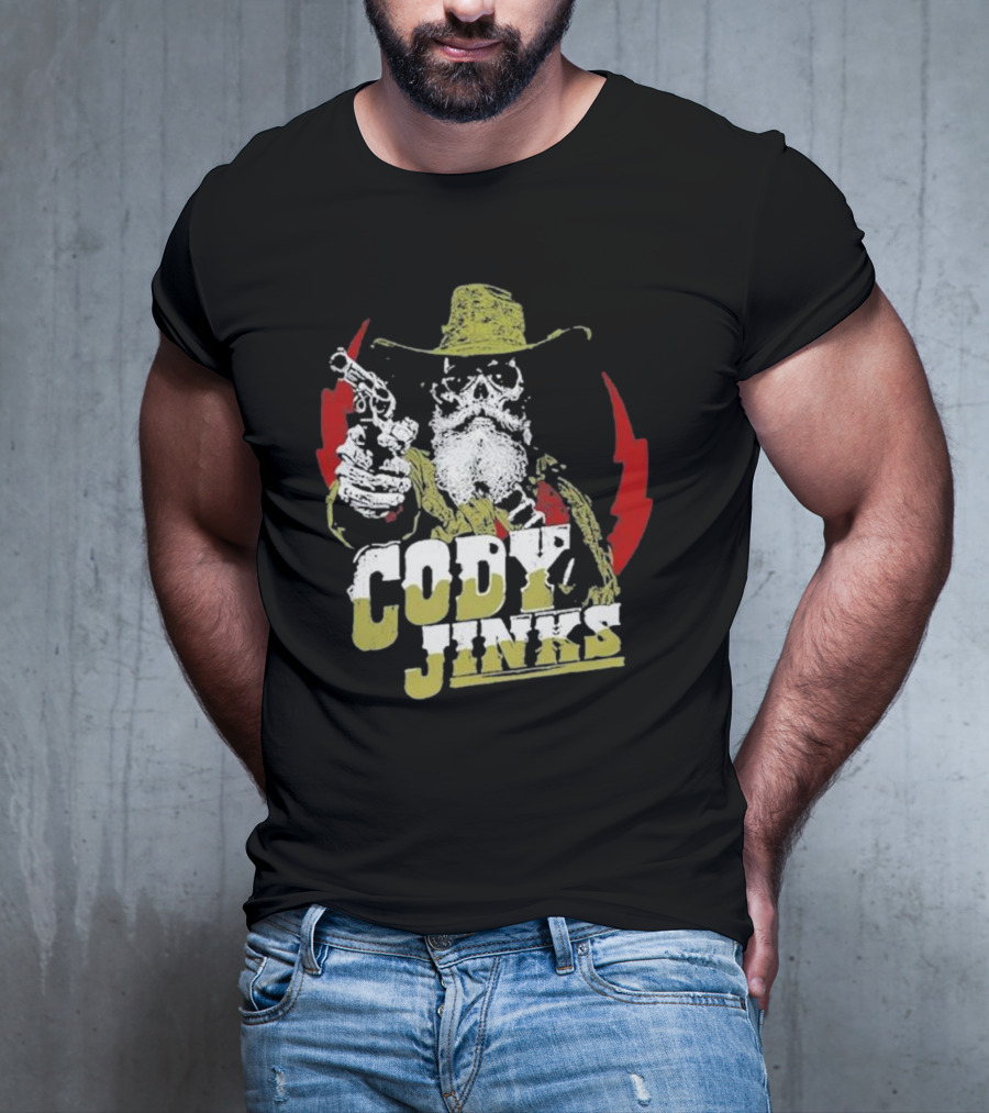 Cody Jinks Cowboy Thunder Lightning Skeleton Gunslinger T-Shirt