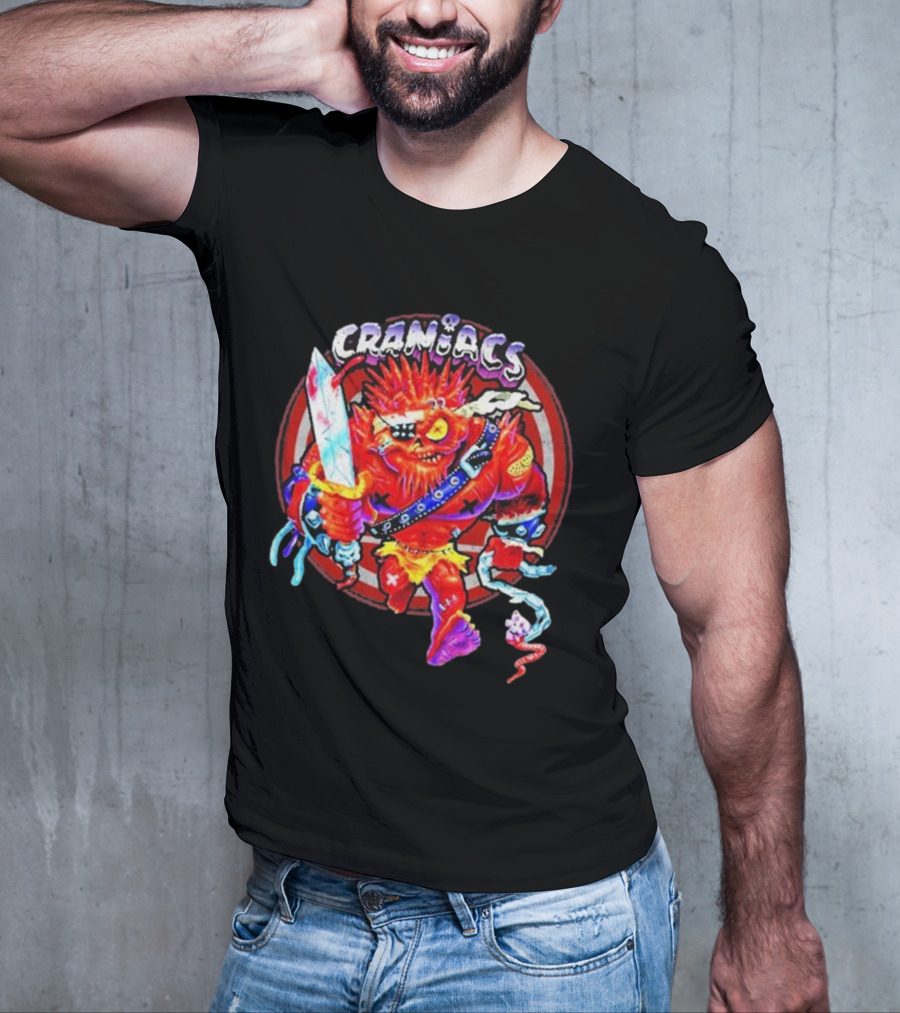 Craniacs Sonny Monster Warrior With Spiked Hair And Eye Patch Holding Sword T-Shirt