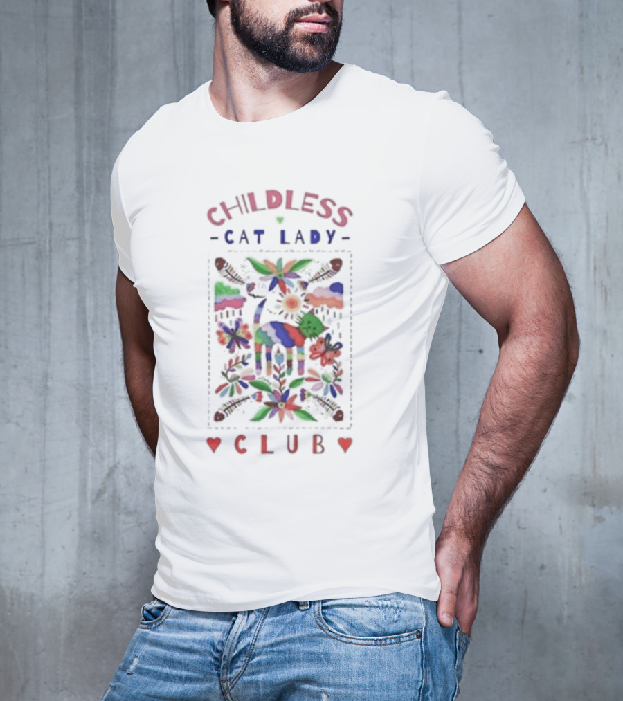 Childless Cat Lady Club Colorful Mexican T-Shirt