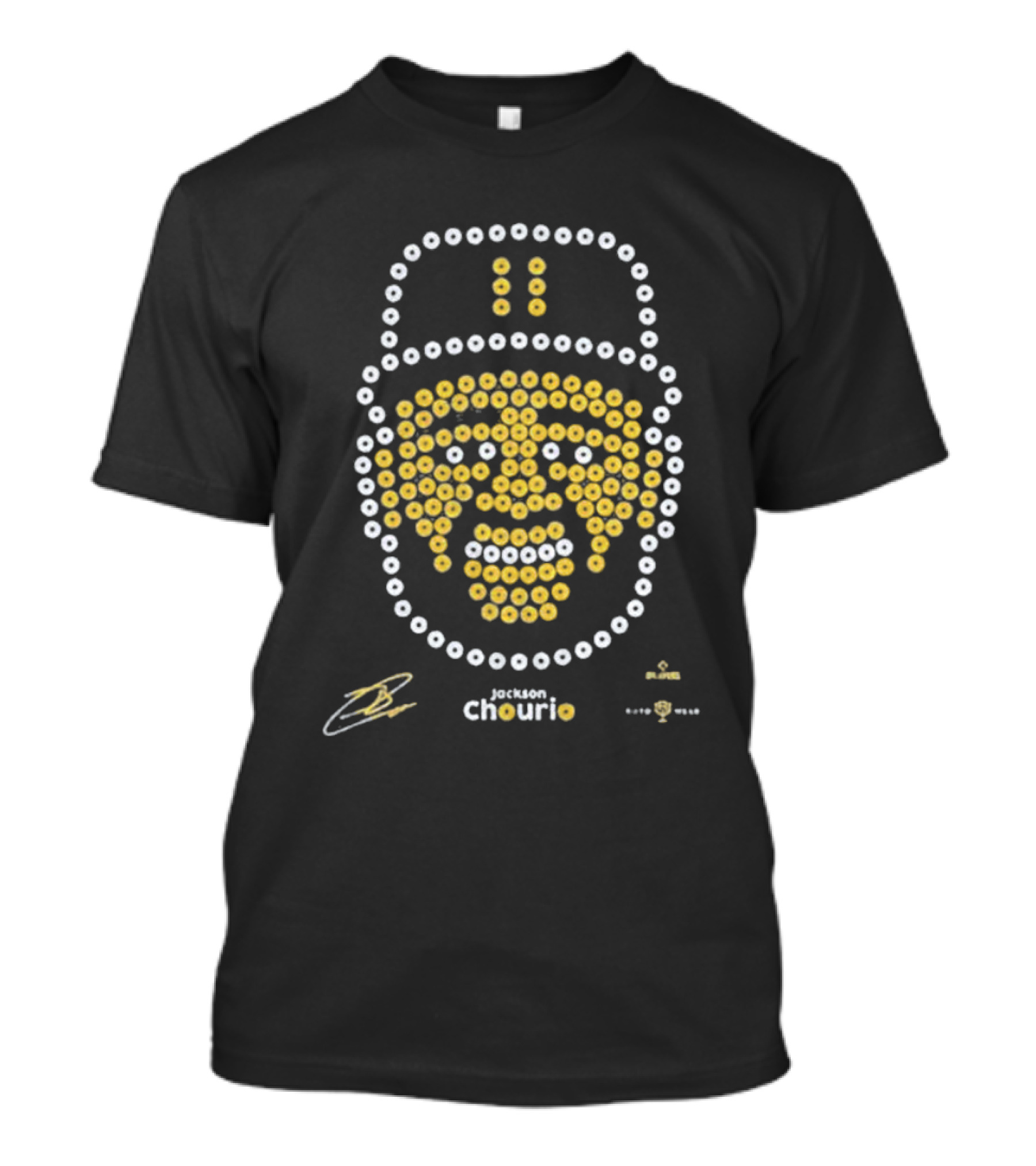 Jackson Chourio Rotowear Pixel Art Baseball Face T-Shirt