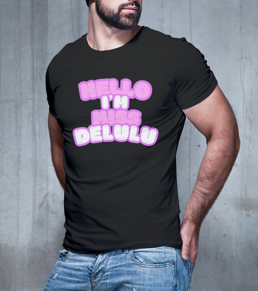 Flippa Hello I’m Miss Delulu Pastel Bubble Text T-Shirt