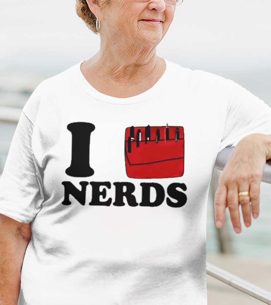 I Love Nerds Red Pocket T-Shirt