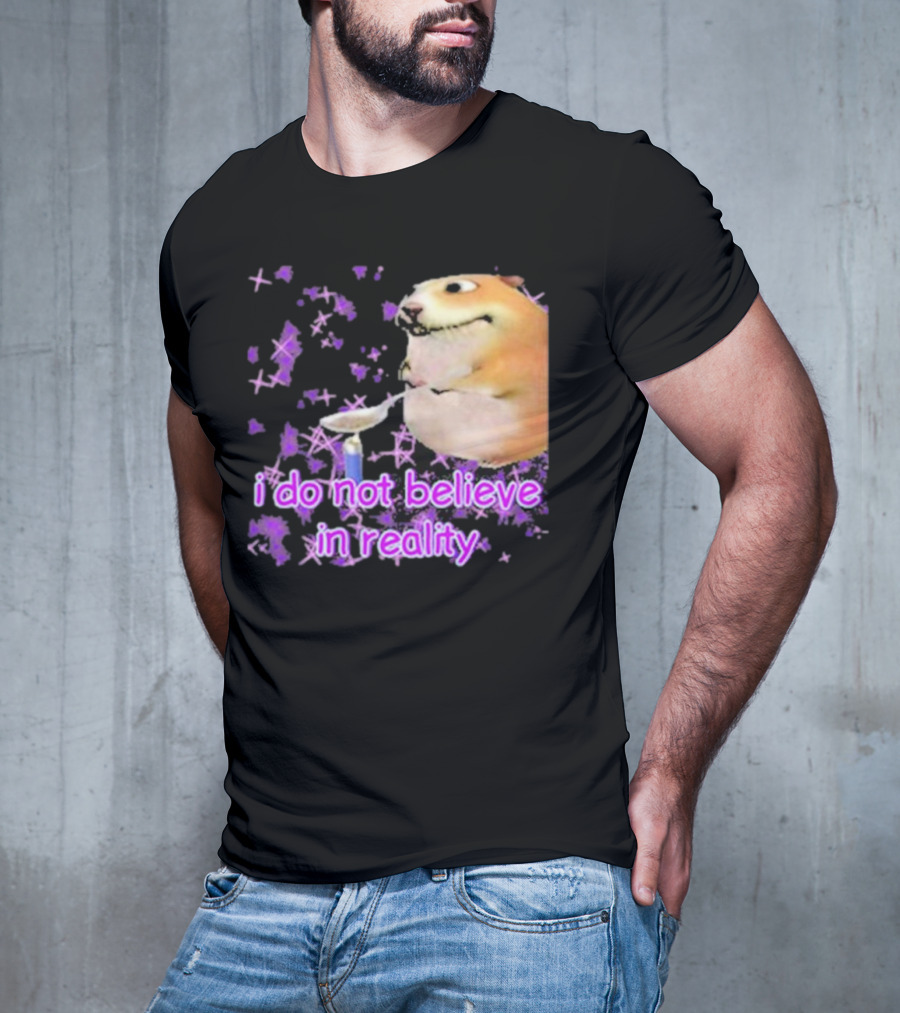I Do Not Believe In Reality Doge Spoon Purple Stars T-Shirt