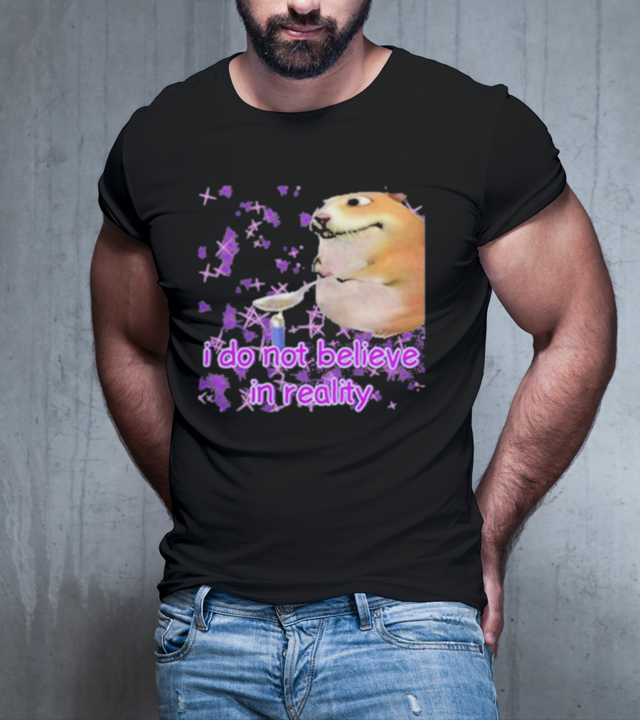 I Do Not Believe In Reality Doge Spoon Purple Stars T-Shirt