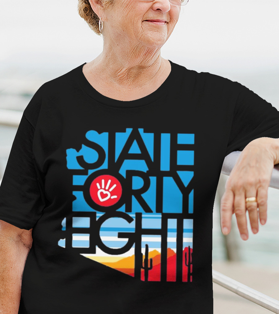 State Forty Eight Love Handprint Desert Sunset T-Shirt