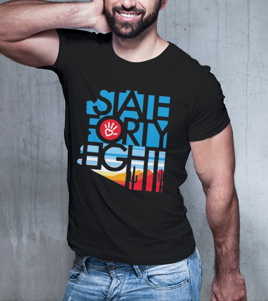 State Forty Eight Love Handprint Desert Sunset T-Shirt
