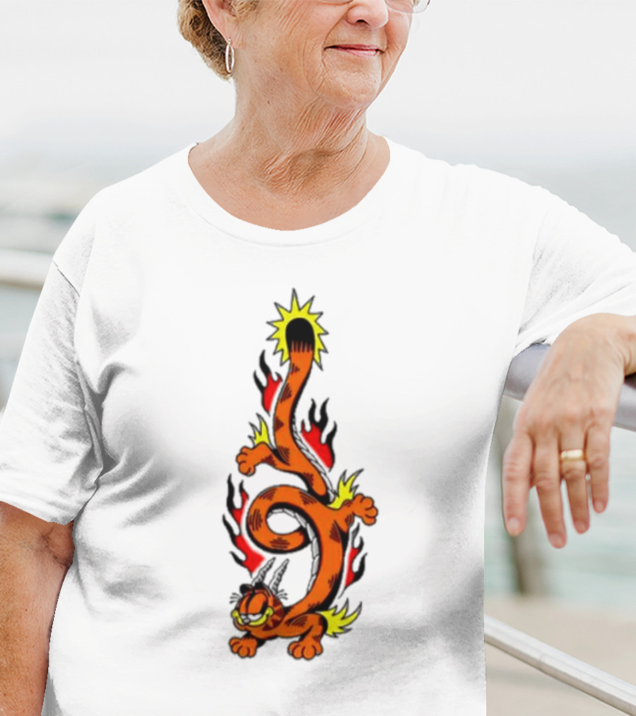 Garfield Transforming Fiery Dragon With Buggy Goods Elements T-Shirt