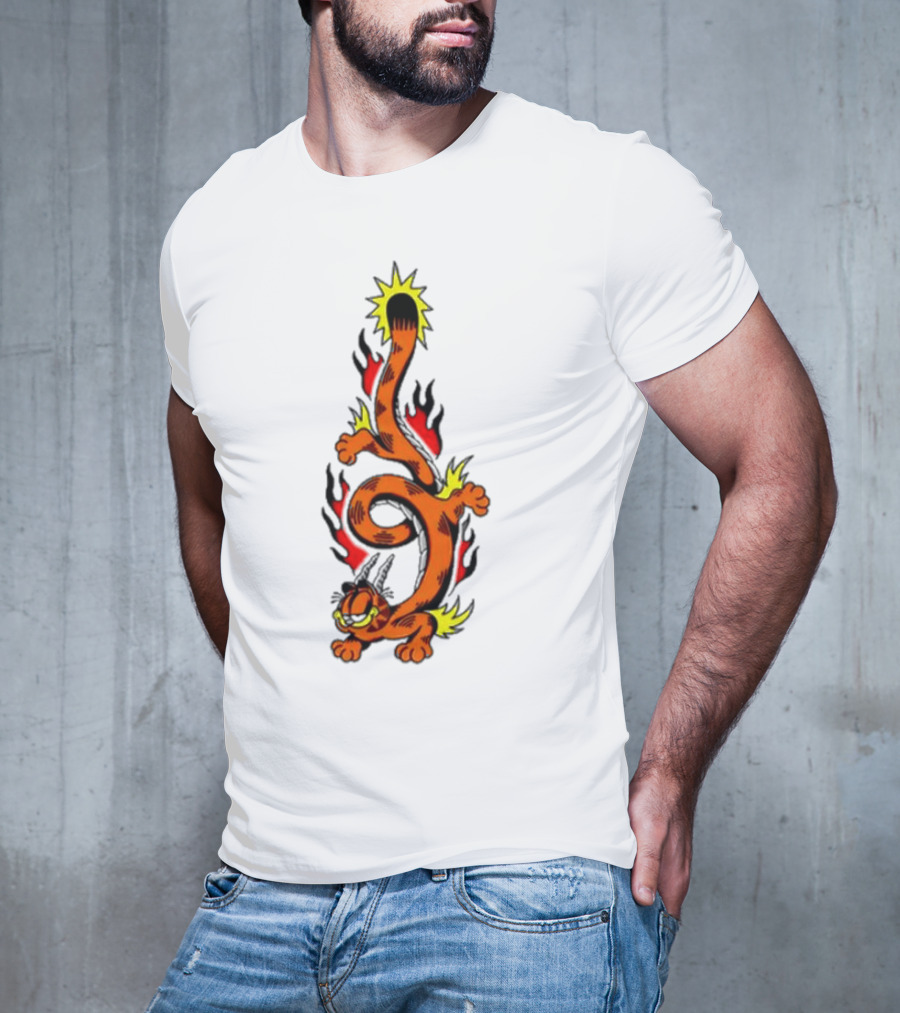 Garfield Transforming Fiery Dragon With Buggy Goods Elements T-Shirt