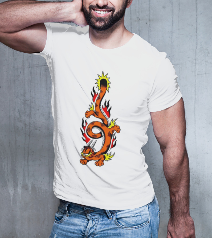 Garfield Transforming Fiery Dragon With Buggy Goods Elements T-Shirt