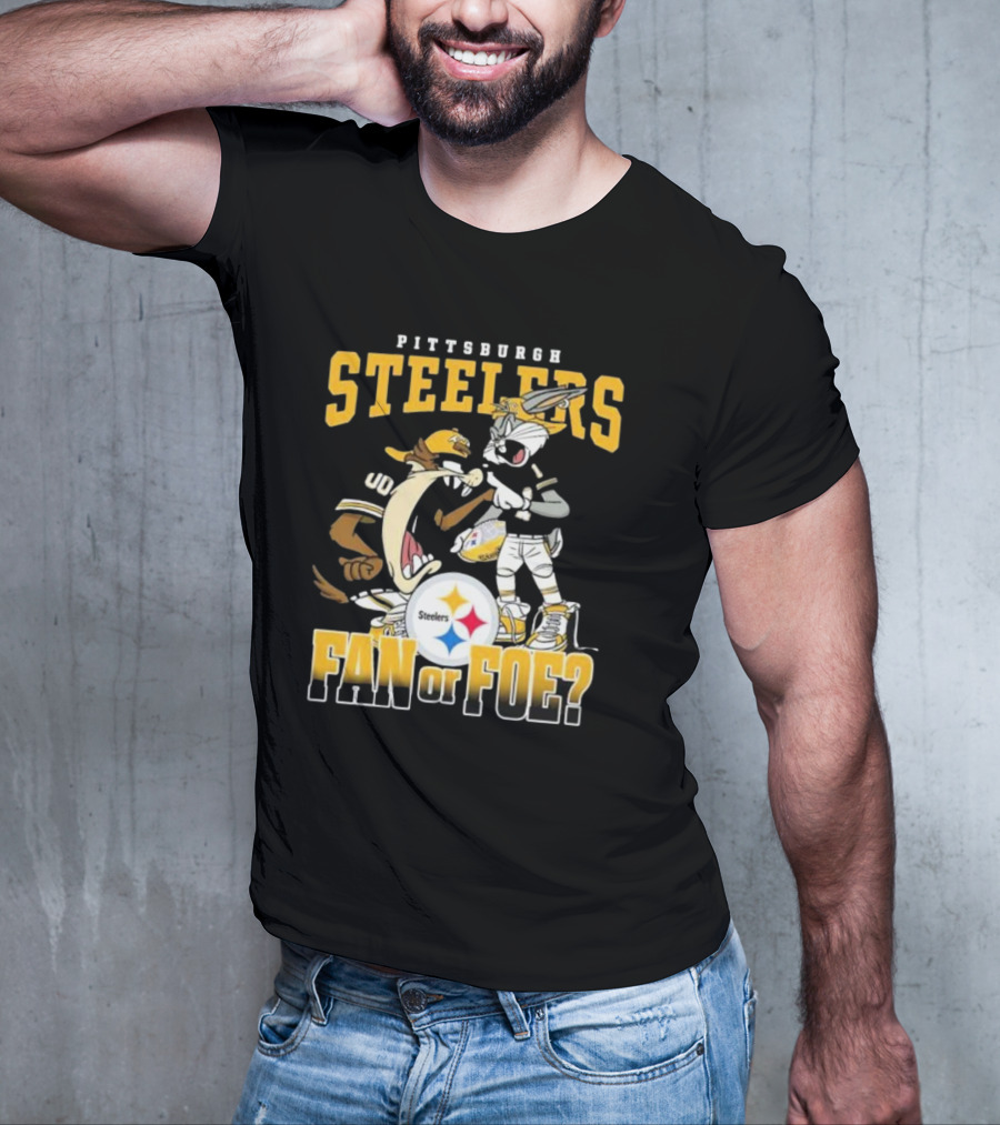 Pittsburgh Steelers Bugs Bunny Taz Fan Or Foe Showdown T-Shirt