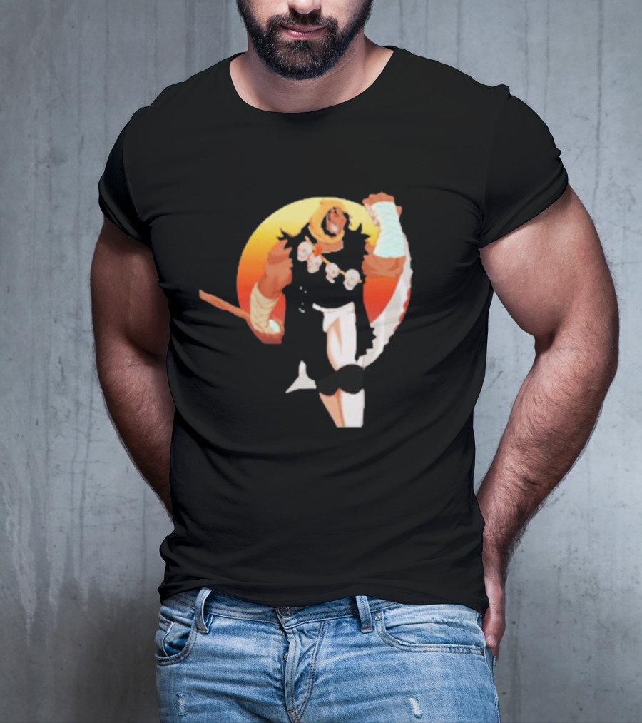 CALIFORNIA NIGHTMARE ISSUE #3 Fierce Warrior With Skulls And Sunset Background T-Shirt