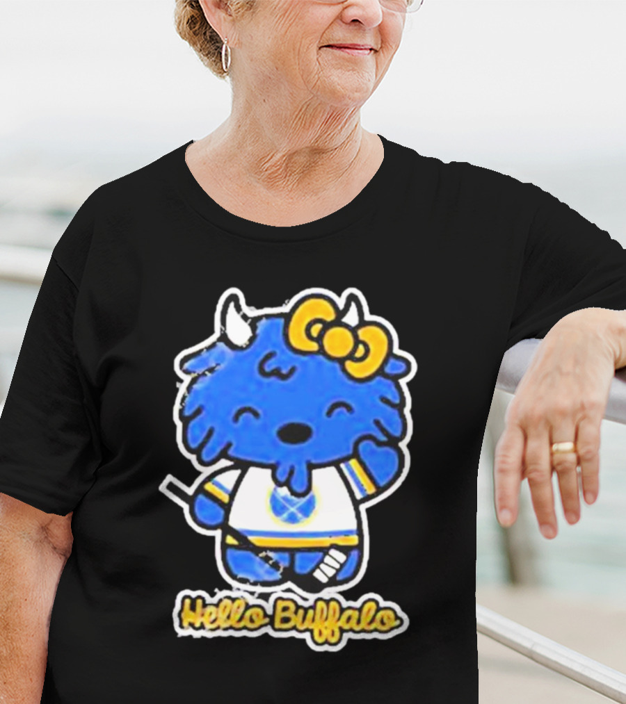 Hello Buffalo Hockey Carl Cordes Buffalo NY Artist T-Shirt
