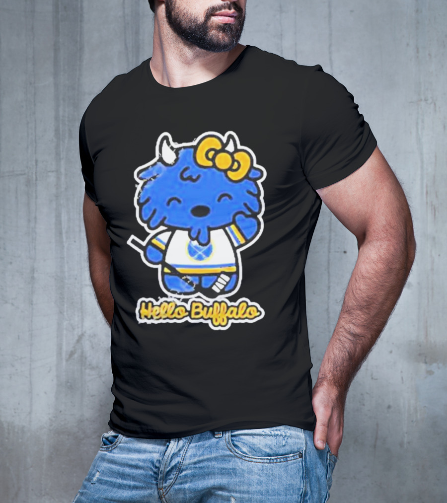 Hello Buffalo Hockey Carl Cordes Buffalo NY Artist T-Shirt