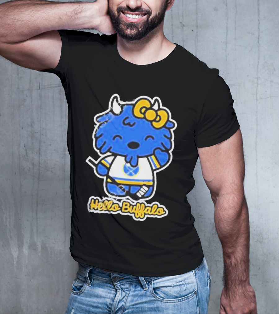 Hello Buffalo Hockey Carl Cordes Buffalo NY Artist T-Shirt