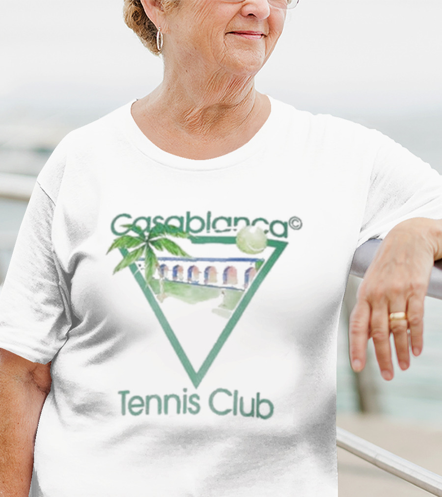 Casablanca Tennis Club Tropical Logo Triangle T-Shirt