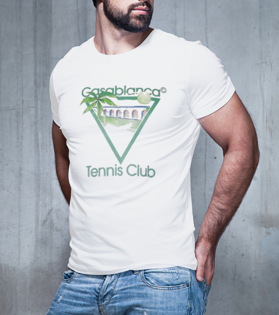 Casablanca Tennis Club Tropical Logo Triangle T-Shirt