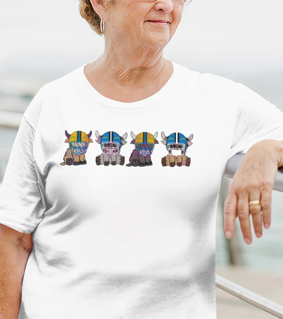 Funny Los Angeles Chargers Buffalo Helmet Creatures T-Shirt