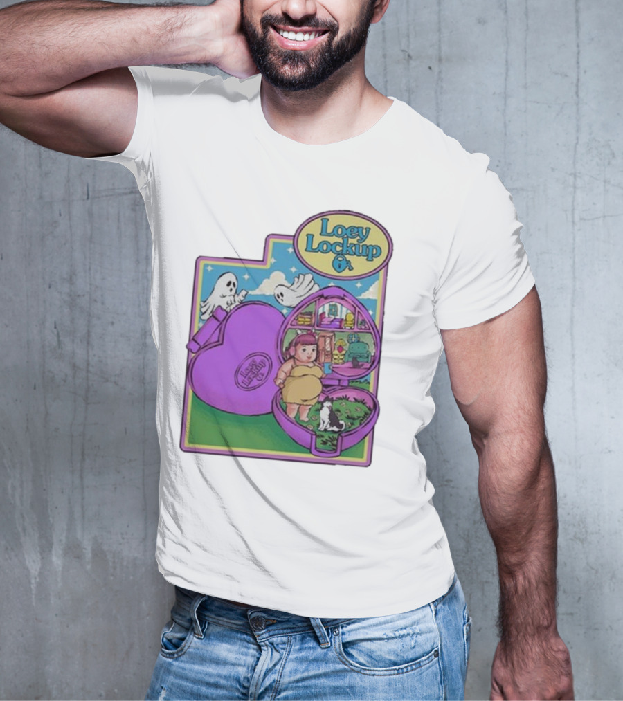 Loey Lane Loey Lockup Heart-Shaped Haunted Toy With Ghosts And Puppy T-Shirt