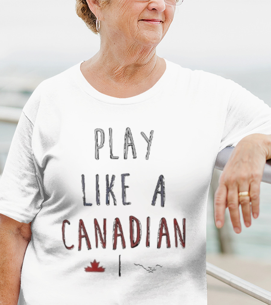 Play Like A Canadian Calgary Stampeders Maple Leaf Icon Football Team T-Shirt